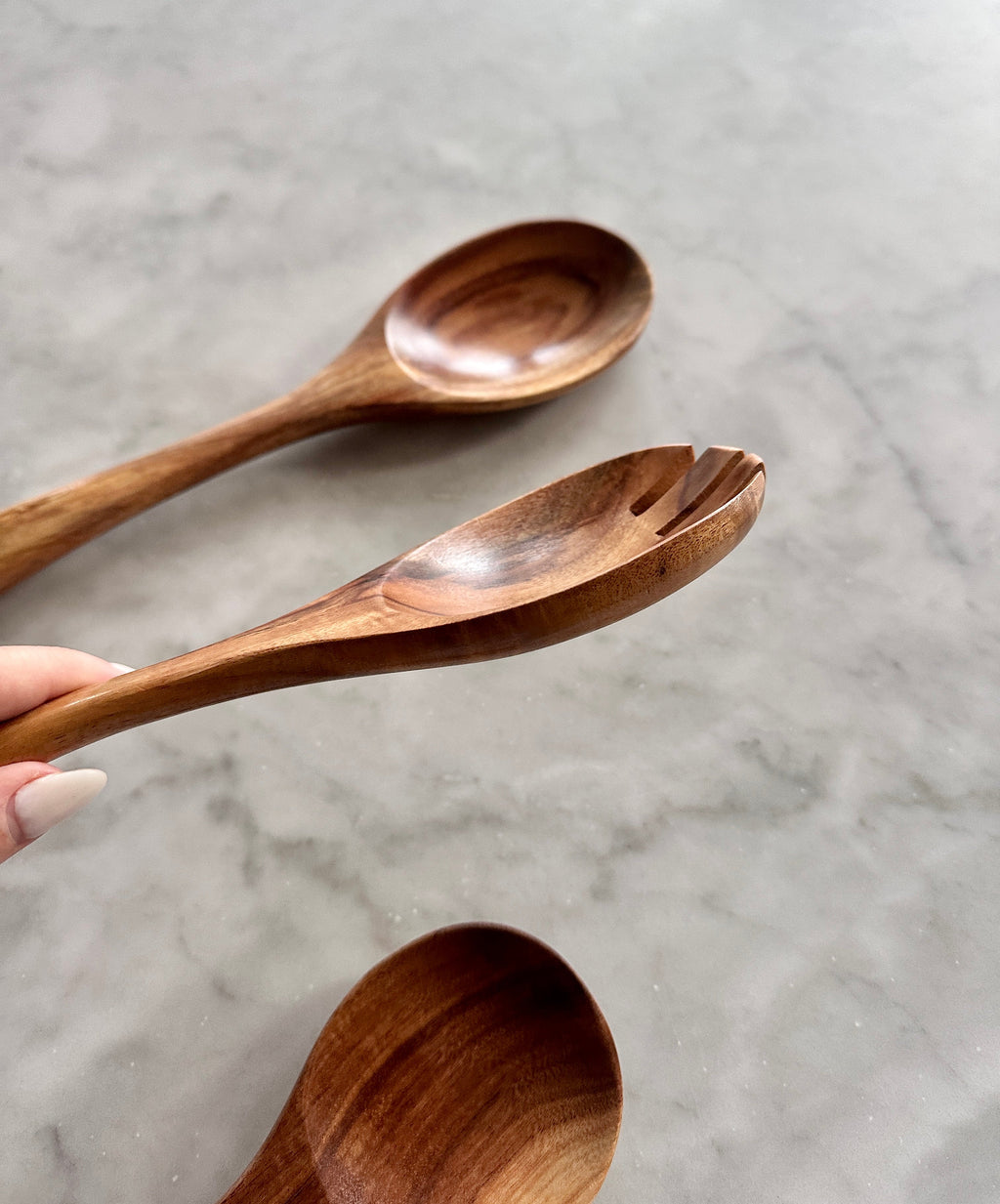 Tulum Teak Wooden Salad Serving Set - 3 Piece
