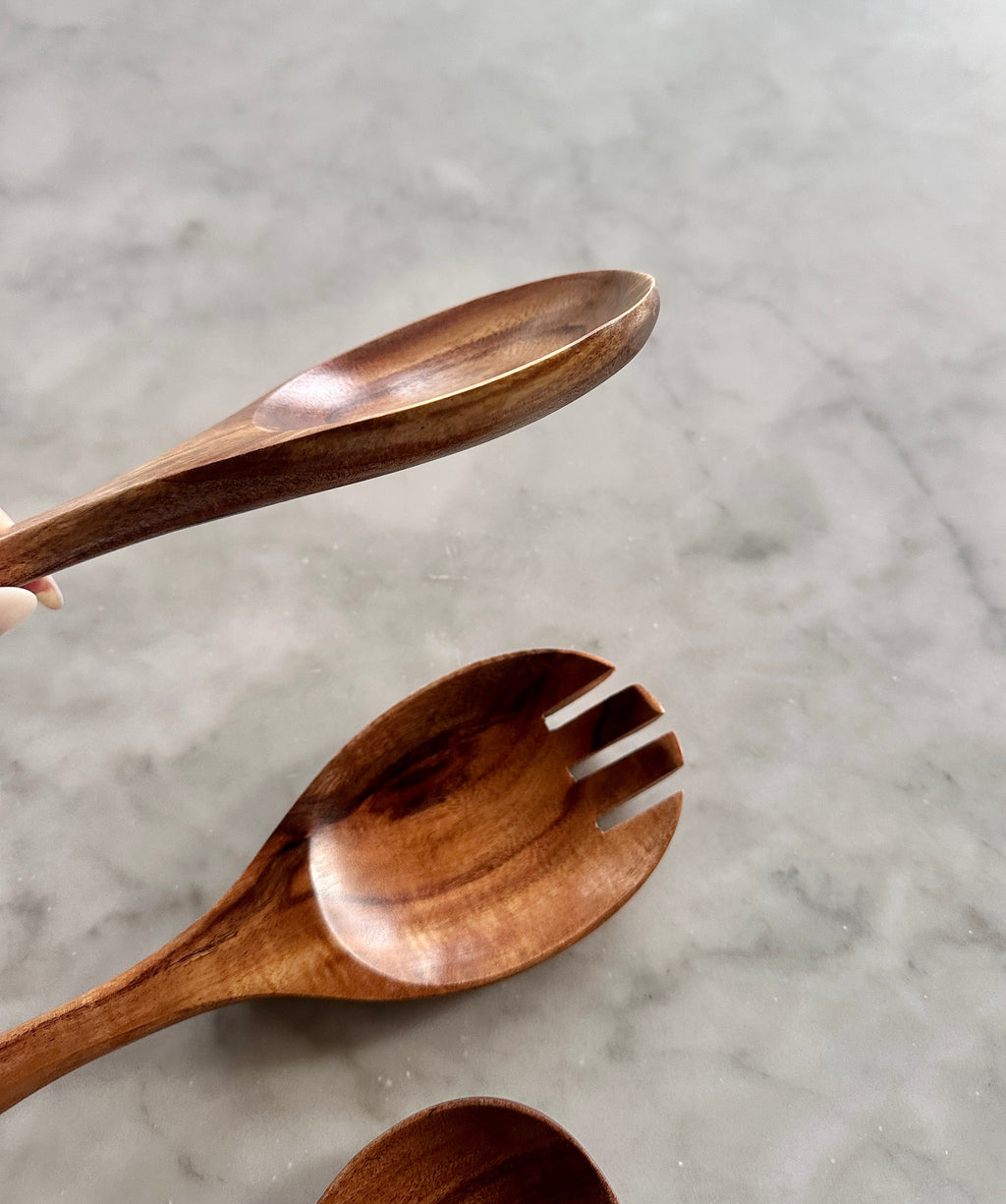 Tulum Teak Wooden Salad Serving Set - 3 Piece