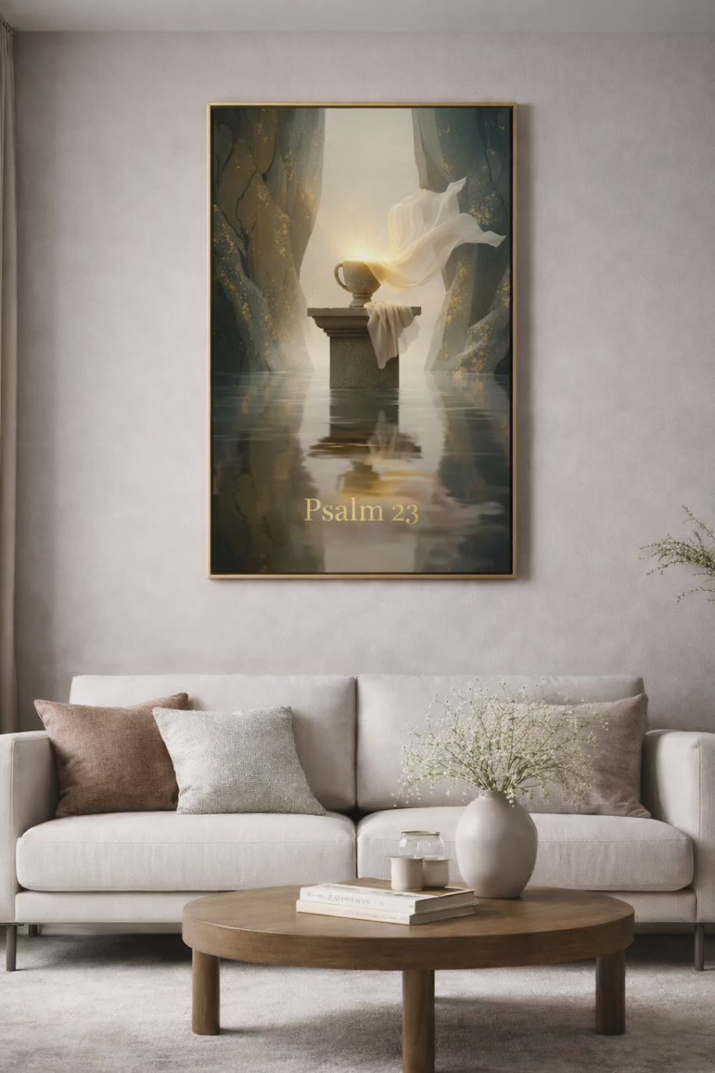 Psalm 23 — My Cup Runneth Over | Christian Luxury Wall Art Print