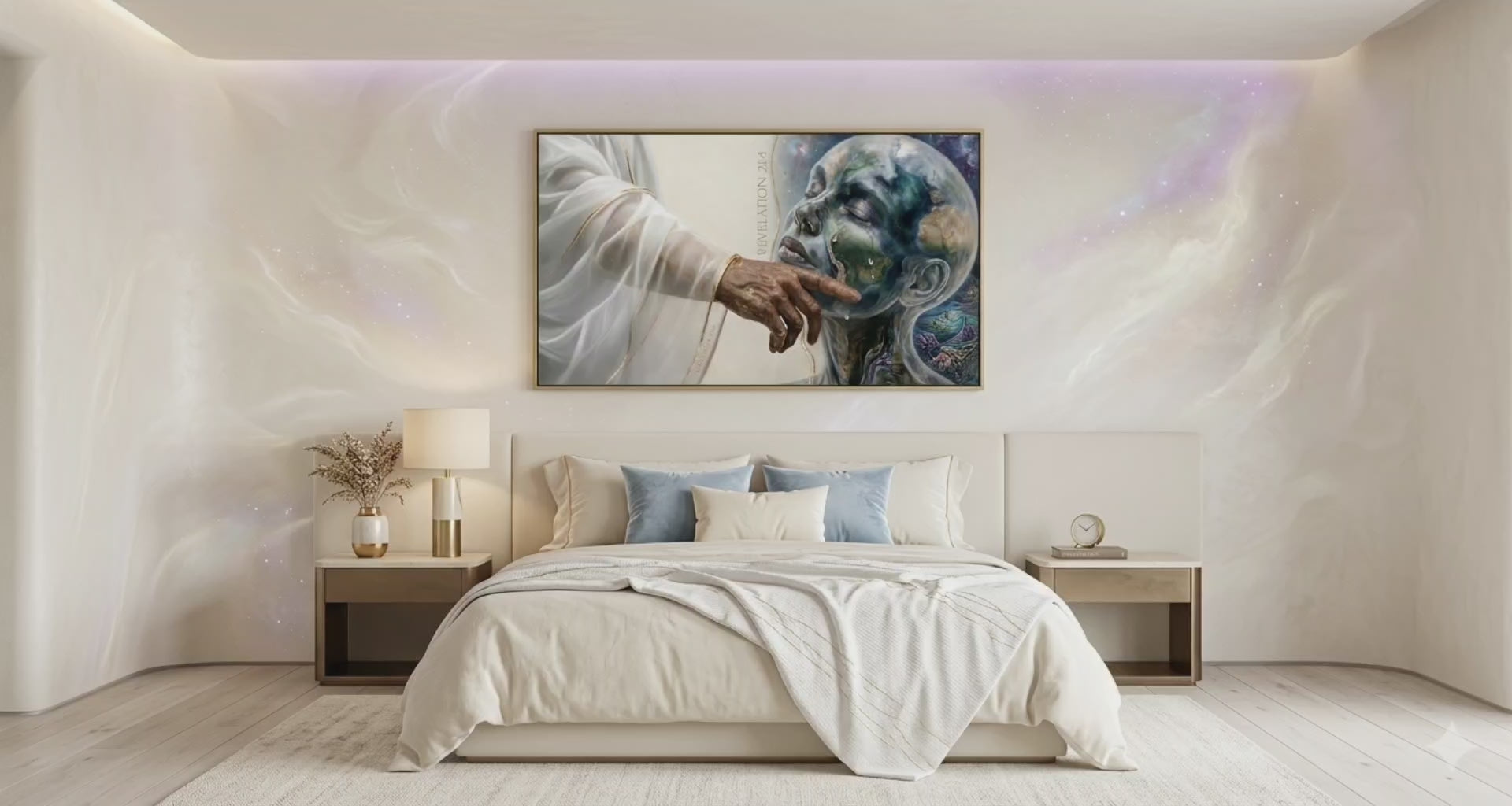 Revelation 21:4 — He Will Wipe Every Tear | Panoramic Christian Wall Art | Luxury Digital Download