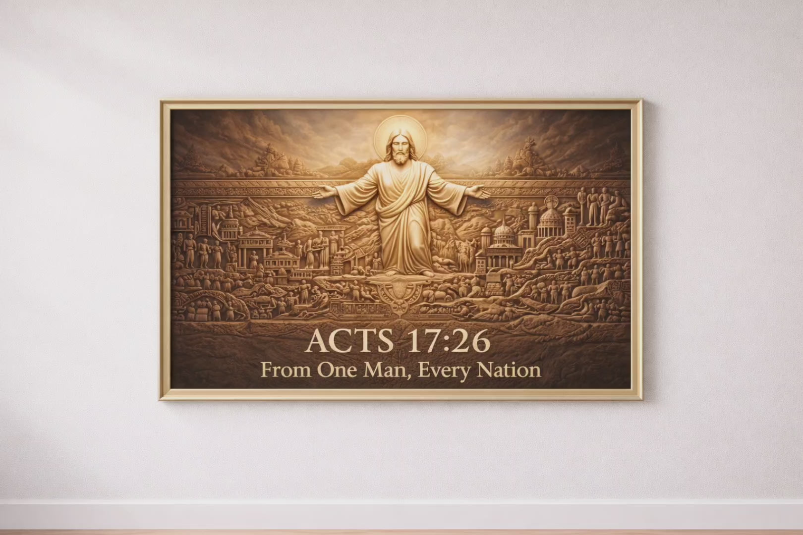 Acts 17:26 — From One Man, Every Nation | Panoramic Scripture Wall Art