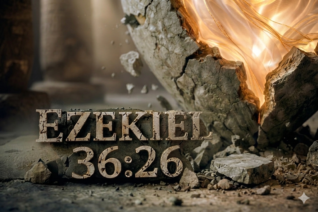 Ezekiel 36:26 — New Heart | Luxury Christian Digital Wall Art
