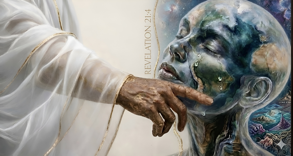 Revelation 21:4 — He Will Wipe Every Tear | Panoramic Christian Wall Art | Luxury Digital Download