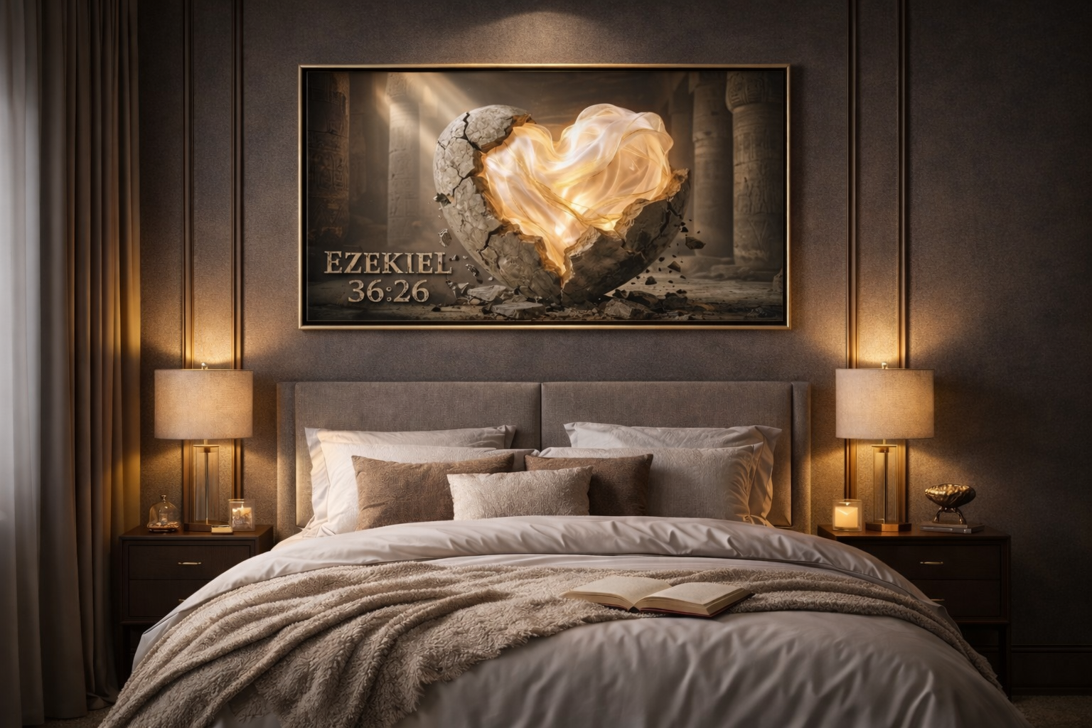 Ezekiel 36:26 — New Heart | Luxury Christian Digital Wall Art