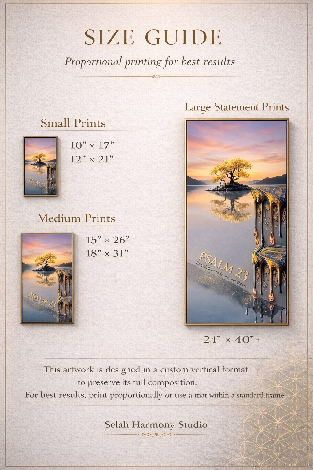 Psalm 23 Still Waters Wall Art | Christian Digital Download | Luxury Faith Artwork | Bible Verse Print | Calm Neutral Decor