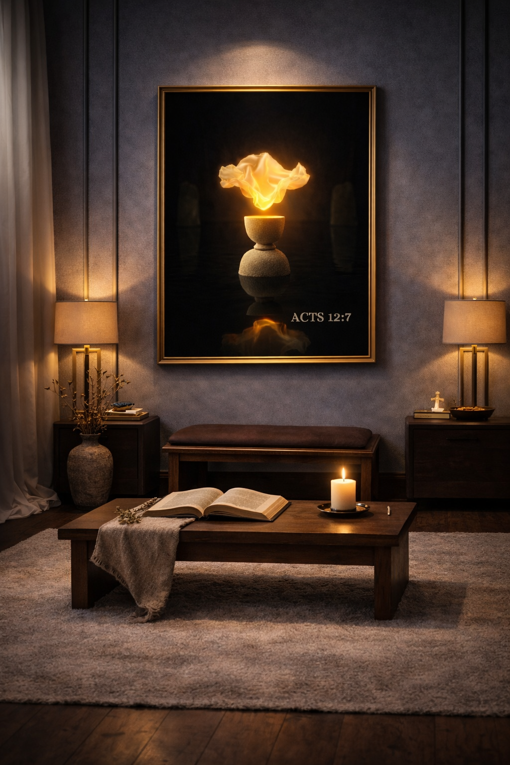 Acts 12:7 — Delivered in Stillness | Christian Digital Wall Art