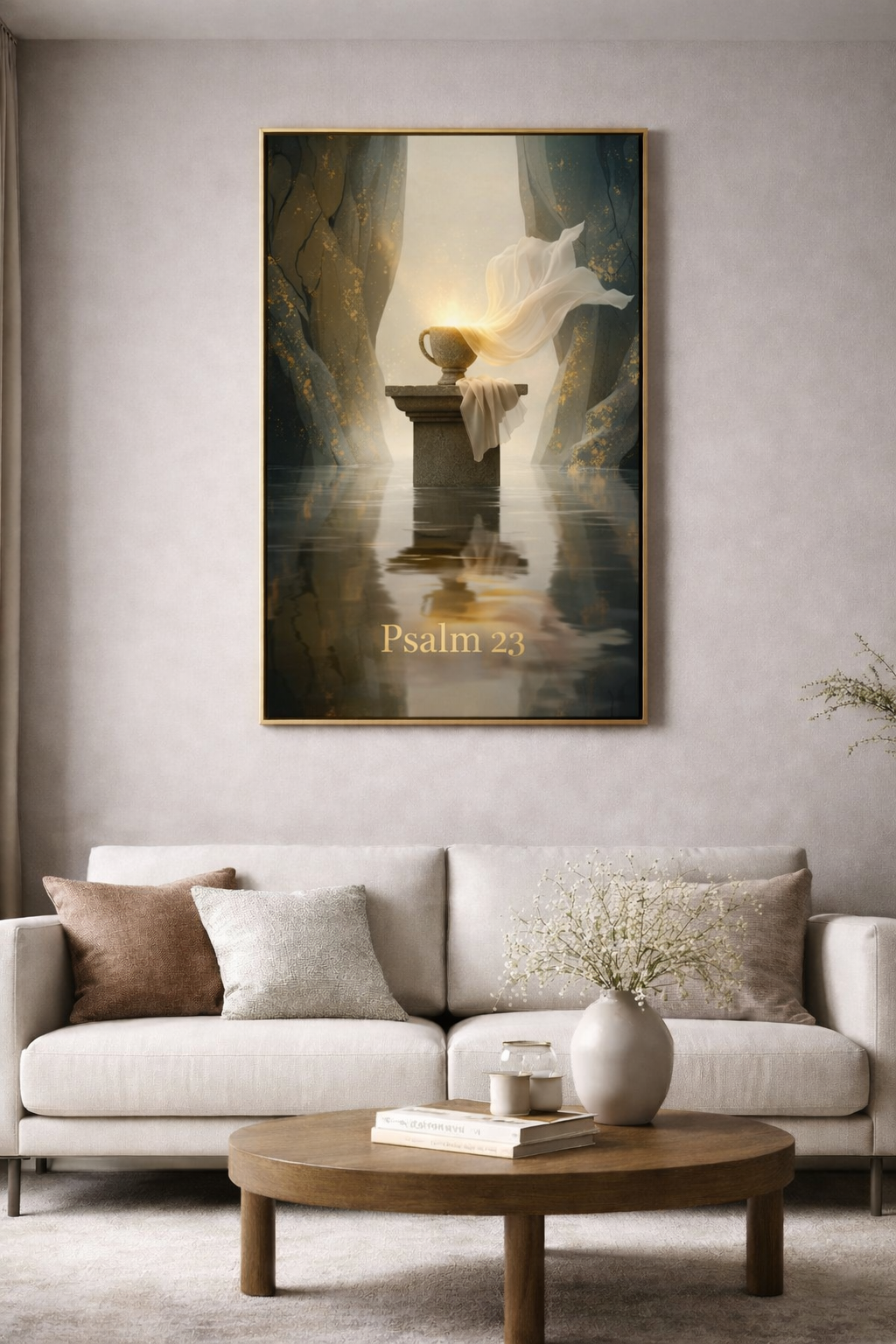 Psalm 23 — My Cup Runneth Over | Christian Luxury Wall Art Print