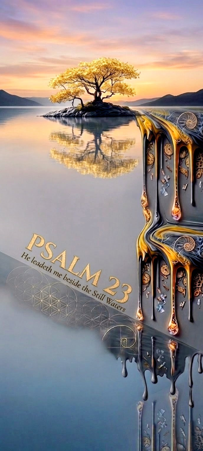 Psalm 23 Still Waters Wall Art | Christian Digital Download | Luxury Faith Artwork | Bible Verse Print | Calm Neutral Decor